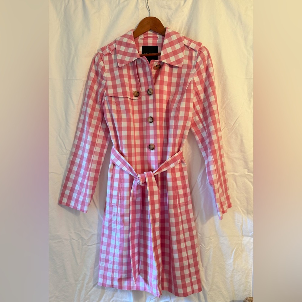 Talbots Pink and White Plaid Jacket